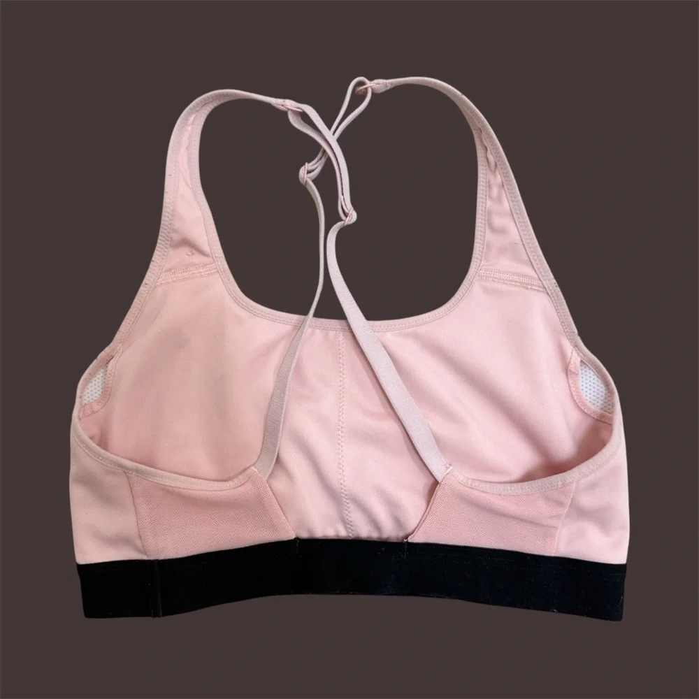 Nike Pink and Black Activewear Sports Bra Women’s Size Small